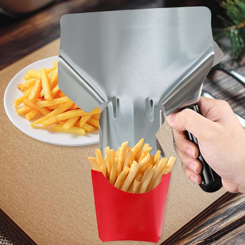 OSVJE Stainless Steel French Fry Popcorn Scoop, Multipurpose Utility Scooper for Quick Filling Bags & Boxes, Perfect for Fries, Snacks, Desserts, Stable and Easy to Clean（Right Handle） - Image 4